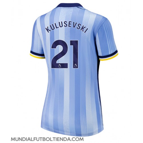 Camiseta Tottenham Hotspur Dejan Kulusevski #21 Segunda Equipación Replica 2024-25 para mujer mangas cortas